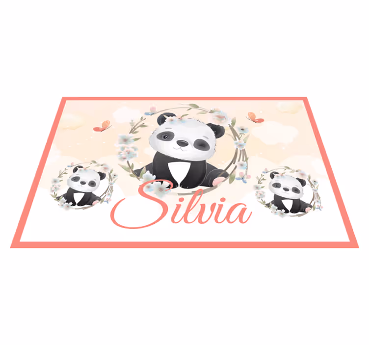 Roztomilá zvířátka panda se jménem děti prostírání - TenStickers
