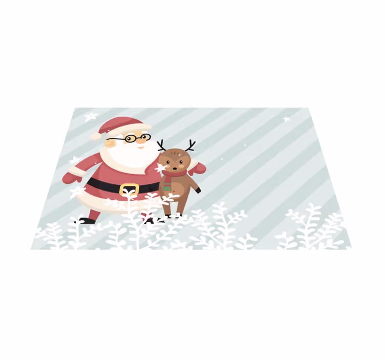 Vánoční prostírání santa s soby - TenStickers