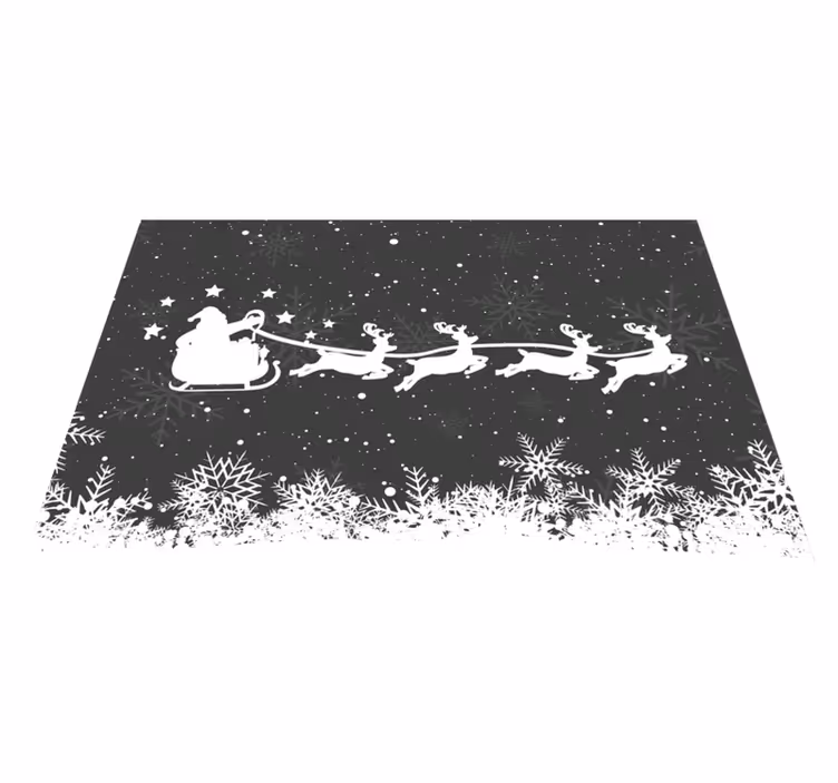 černé a bílé santa vánoční prostírání - TenStickers
