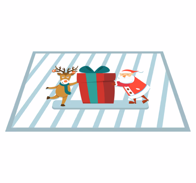 Vánoční prostírání s dárkem od santy a sobů - TenStickers