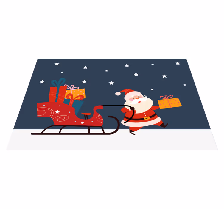 Kreslený santa s dárky vánoční prostírání - TenStickers