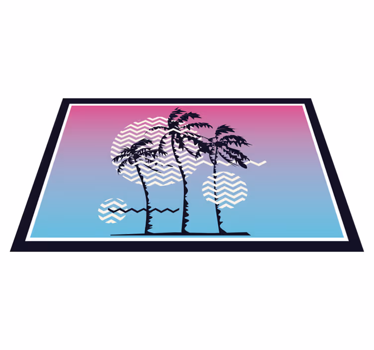 Retro západy slunce palmy originální prostírání - TenStickers