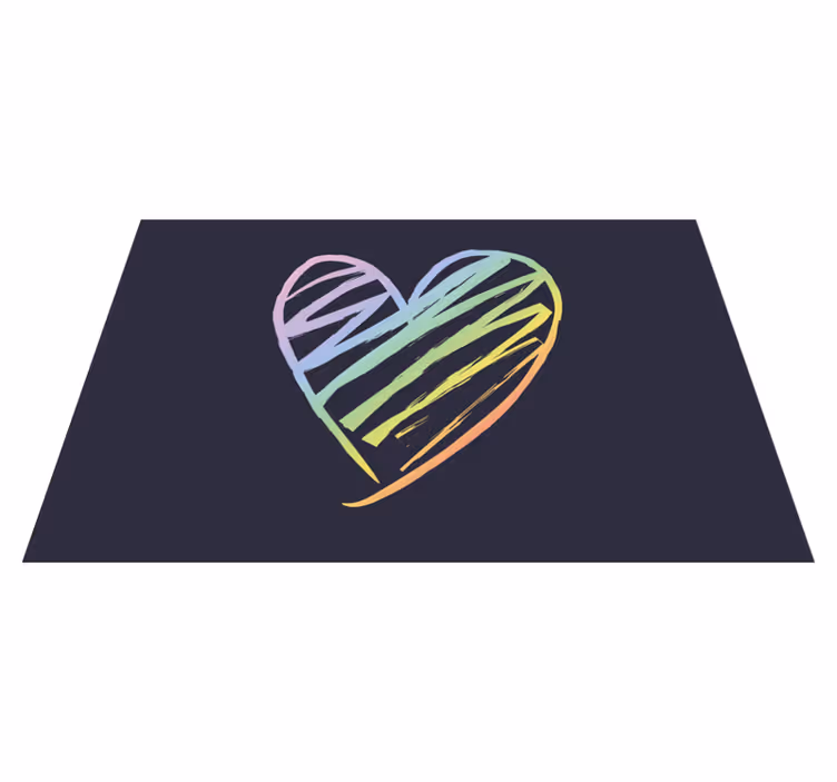 Originální prostírání ve tvaru barevného srdce - TenStickers