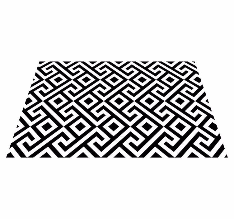 černé a bílé složité geometrické prostírání - TenStickers