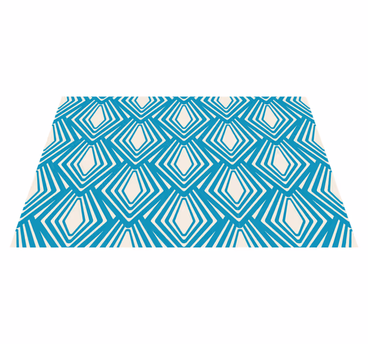 Geometrický modrý vzor moderní prostírání - TenStickers