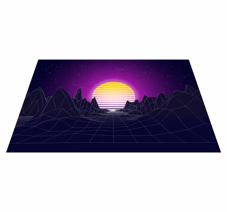 Moderní prostírání geometrická krajina západu slunce - TenStickers