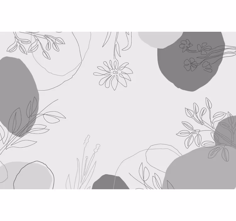 Botanické šedé tóny Kuchyňská fototapeta - TenStickers