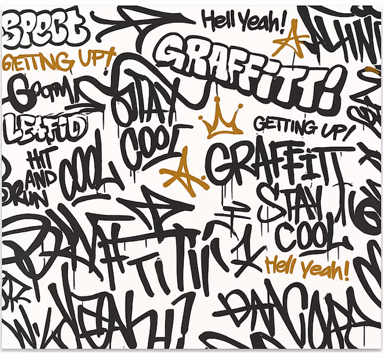 černobílé graffiti Fototapeta teenager pokoj - TenStickers