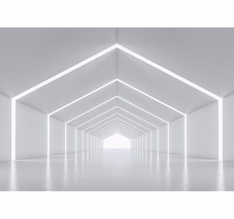 Bílý tunel 3d fototapeta - TenStickers