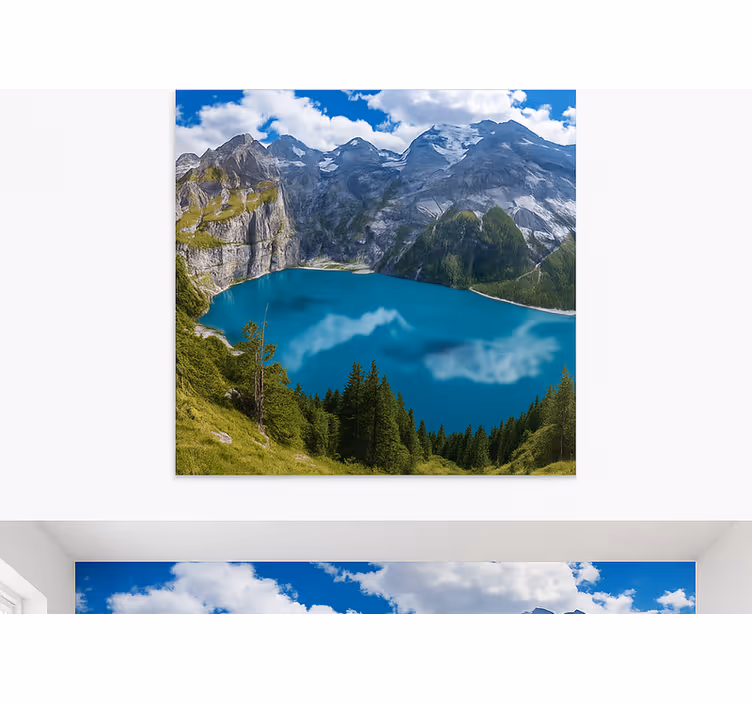 Zlatý západ slunce v horách Horská fototapeta - TenStickers
