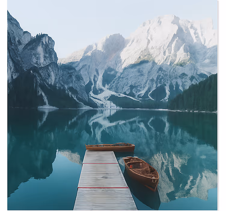 Jezero braies, dolomity Horská fototapeta - TenStickers