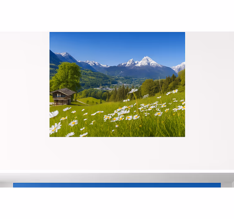 Alpská chata v létě Horská fototapeta - TenStickers