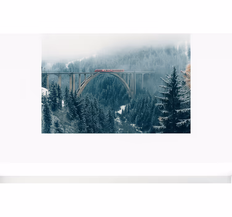 Vlak přejíždí Švýcarské alpy Horská fototapeta - TenStickers