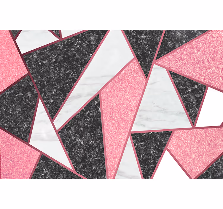 Kuchyňská fototapeta růžové a šedé geometrické tvary - TenStickers