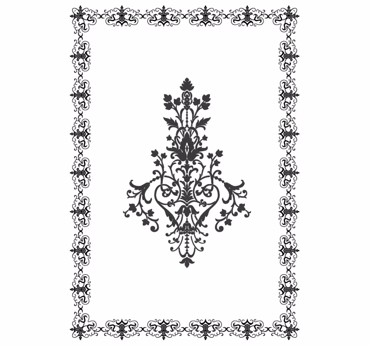 Bílá fototapeta s vintage damaskem - TenStickers