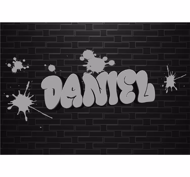 Černá fototapeta s graffiti jménem - TenStickers