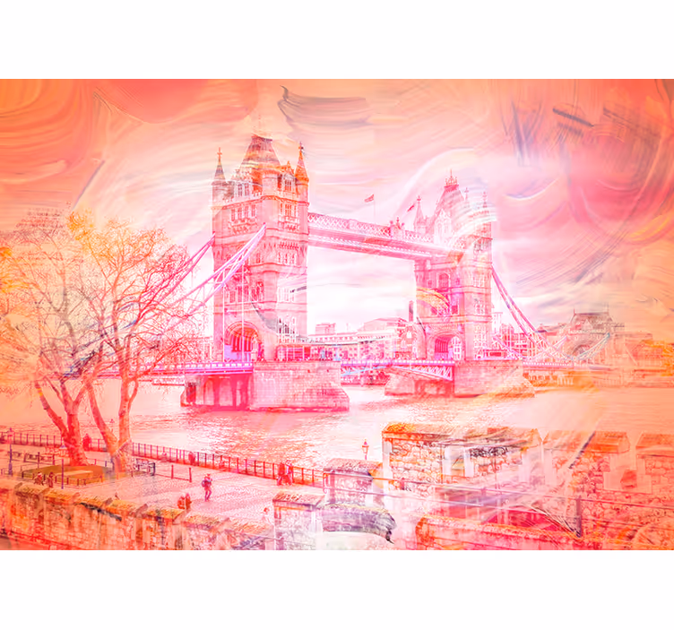 Akvarelu věž most london fototapeta - TenStickers