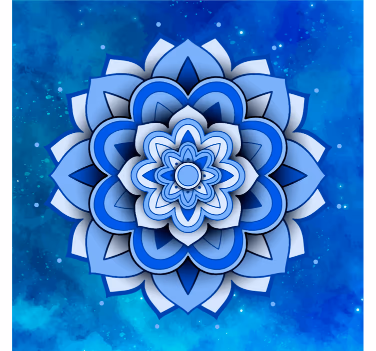 Modrá fototapeta mandala květinová modrá - TenStickers