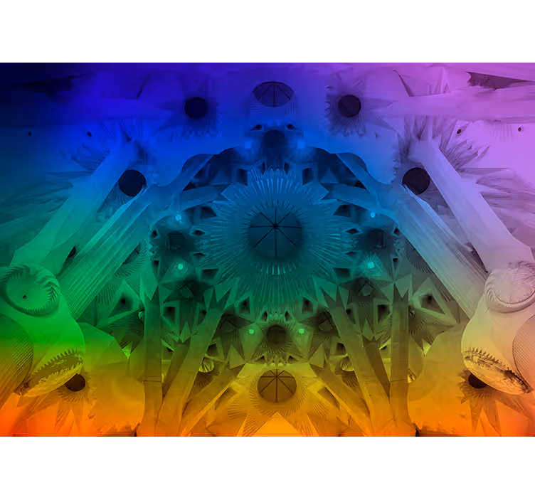 Barevné sagrada familia městské fototapeta - TenStickers