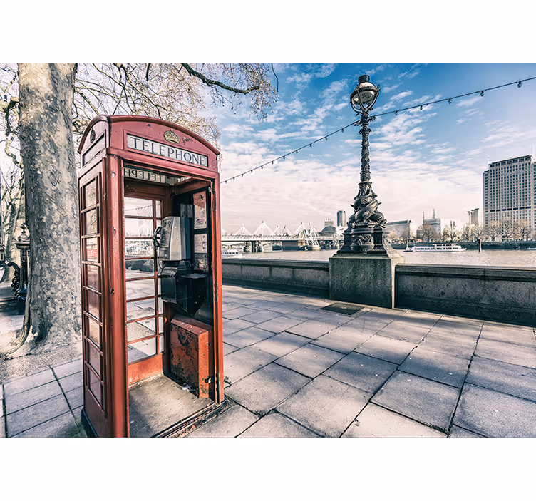 Fototapeta červená telefonní budka v londýně - TenStickers