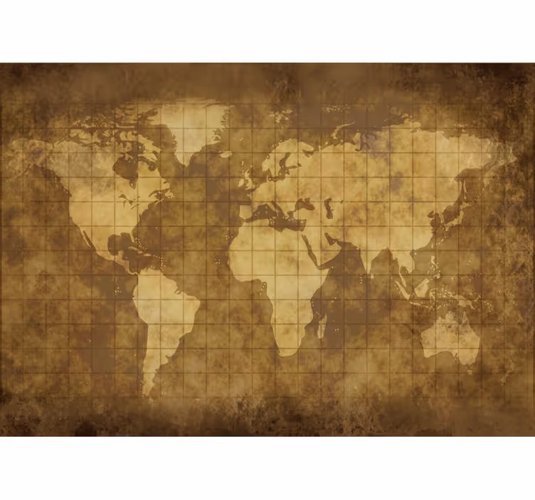 Mapa světa vinobraní fototapeta pro děti - TenStickers