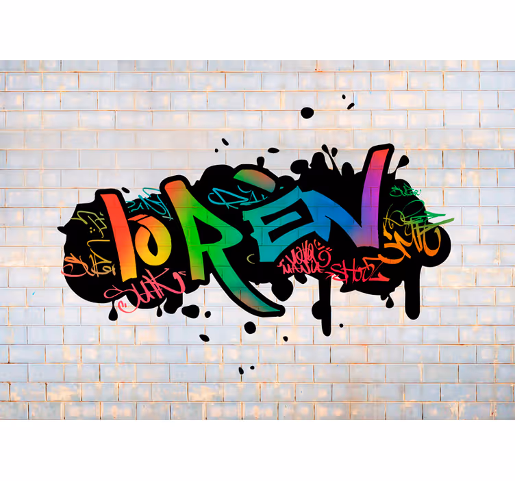 Personalizované jméno barvy graffiti umění fototapeta - TenStickers