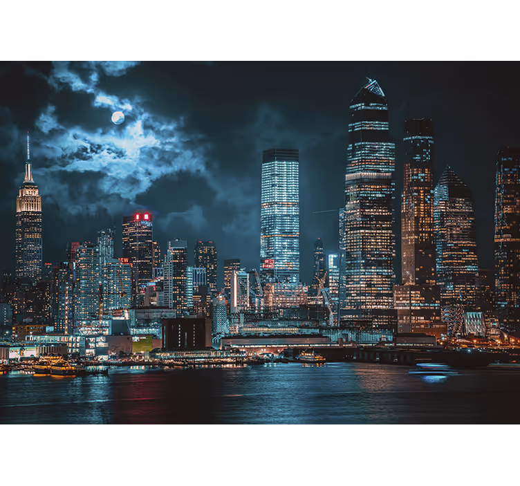 New york fototapeta městská noční scenérie - TenStickers