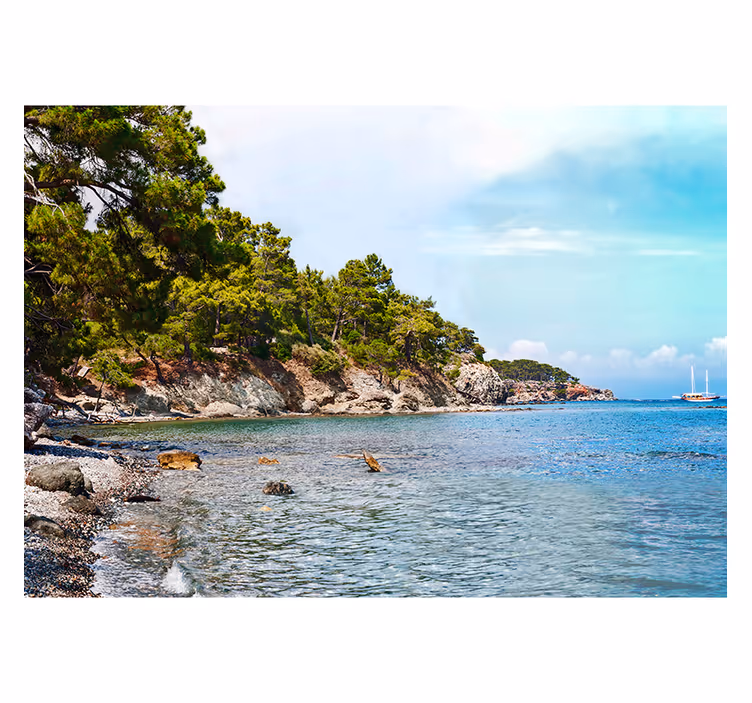 Antalya pláž mořská zeď fototapeta - TenStickers