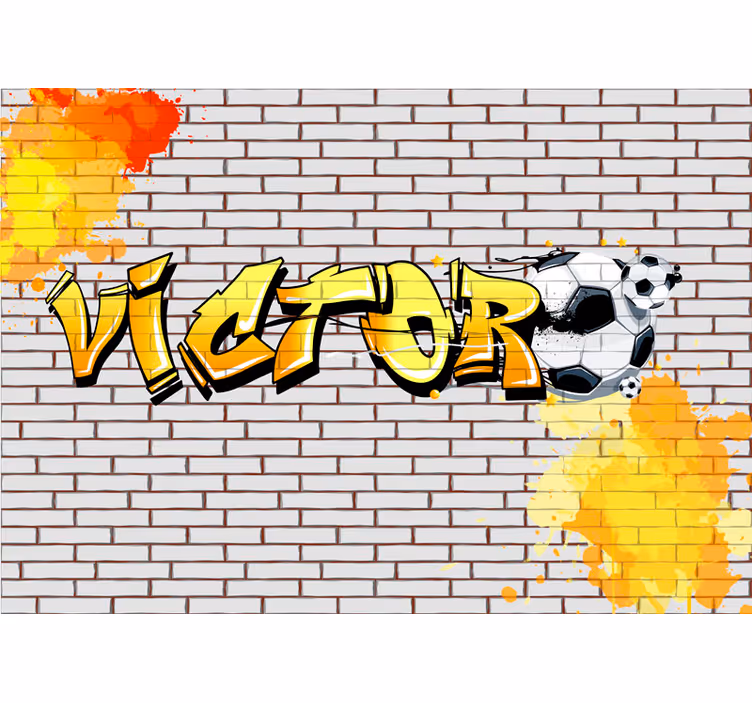 Fotbalový vlastní cihlový design Graffiti fototapeta - TenStickers