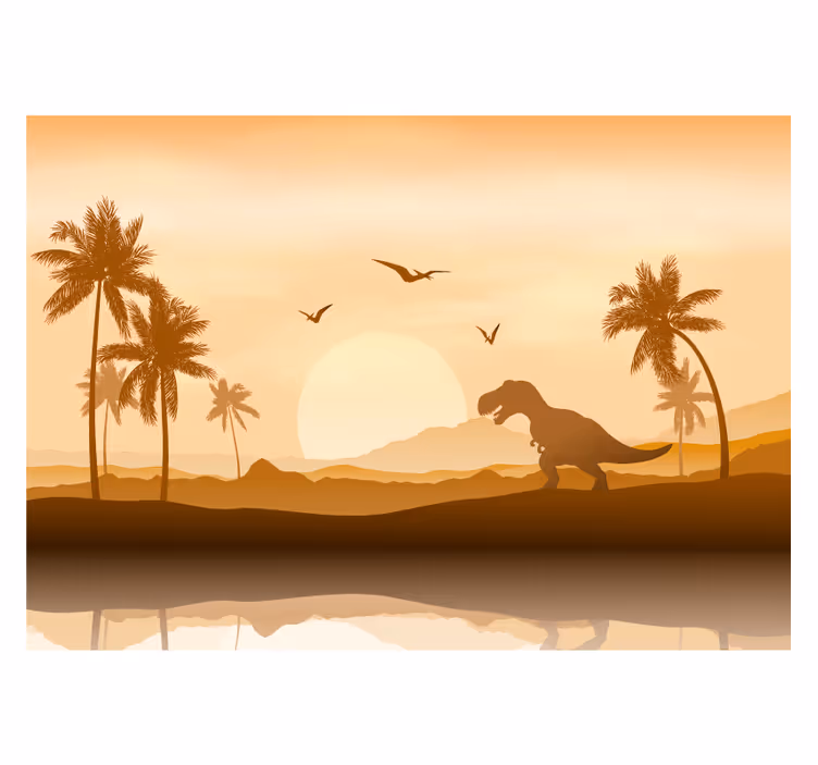 Fototapeta t-rex v západu slunce - TenStickers