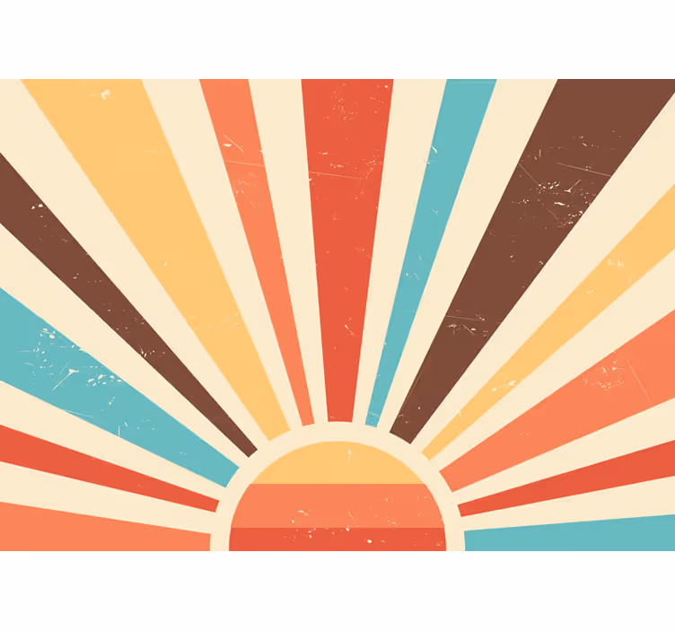 Abstraktní vintage západ slunce fotomurální - TenStickers