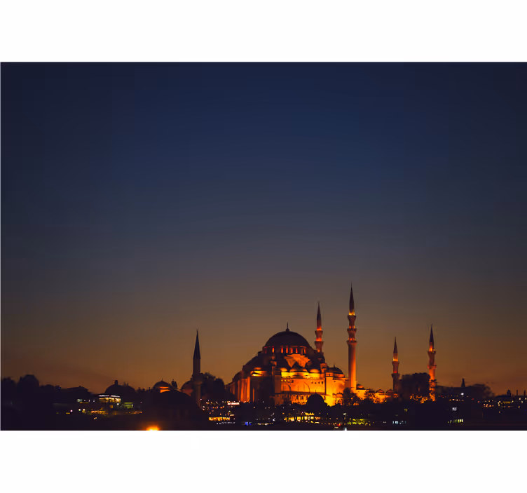Fototapeta města a země sultan ahmetova mešita večer - TenStickers
