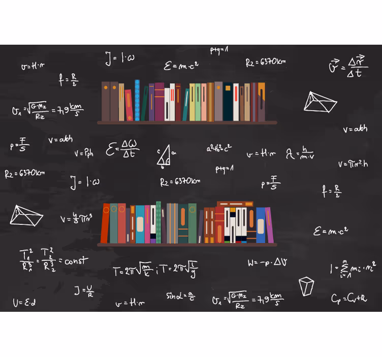 Fototapeta regály a matematické vzorce - TenStickers