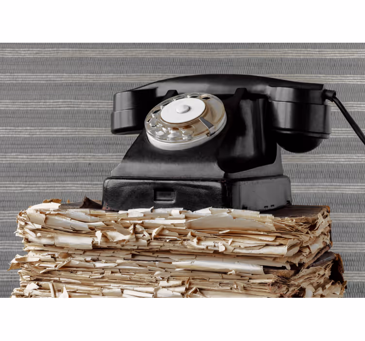 Starožitný telefon vinobraní fototapeta - TenStickers