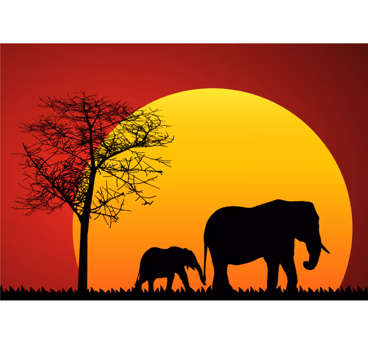 Fototapeta savannah sunset africa - TenStickers
