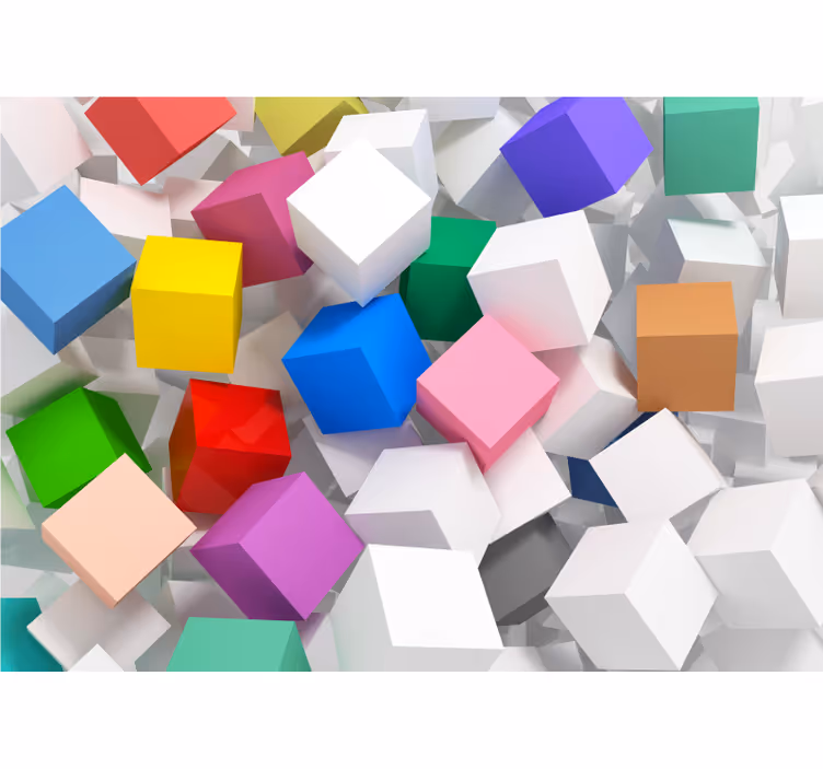 Fototapeta 3d kostky různých barev 3d - TenStickers