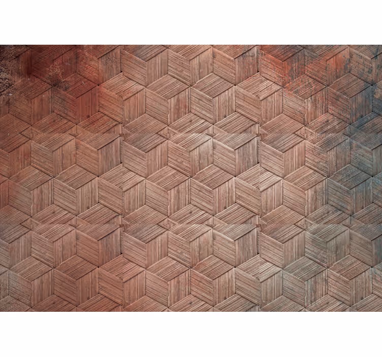 Geometrický dřevěný vzor Fototapeta na textury a vzory - TenStickers