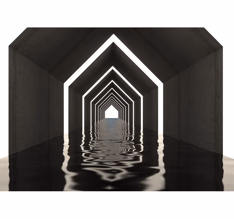 Reflexní tunelová perspektiva 3D fototapeta - TenStickers