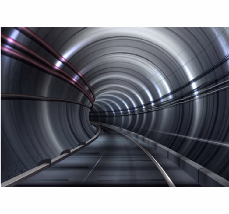 Efekt železný tunel 3d fototapeta - TenStickers