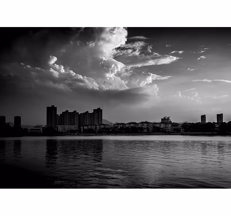 Městský odraz panorama Fototapeta pro město a zemi - TenStickers