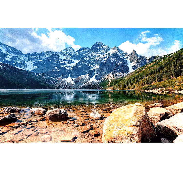 Horské jezero reflexní pohled Fototapeta - TenStickers