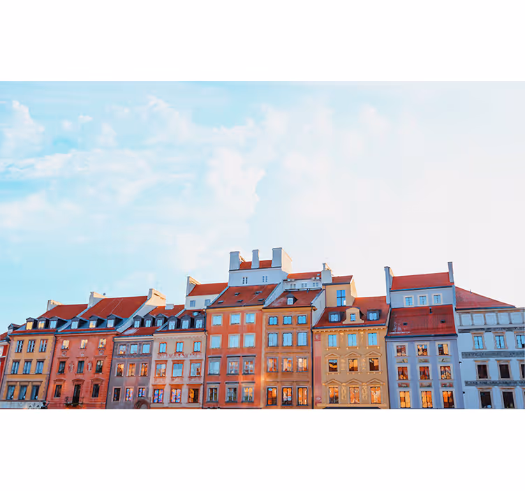 Barevné městské panorama Fototapeta pro město a zemi - TenStickers
