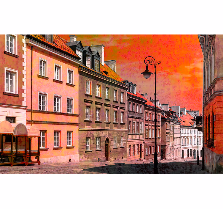Okouzlující evropská ulice Fototapeta pro město a zemi - TenStickers