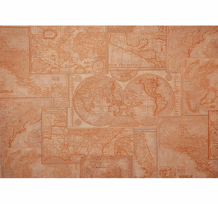 Mapa světa fototapeta vintage světové mapy - TenStickers