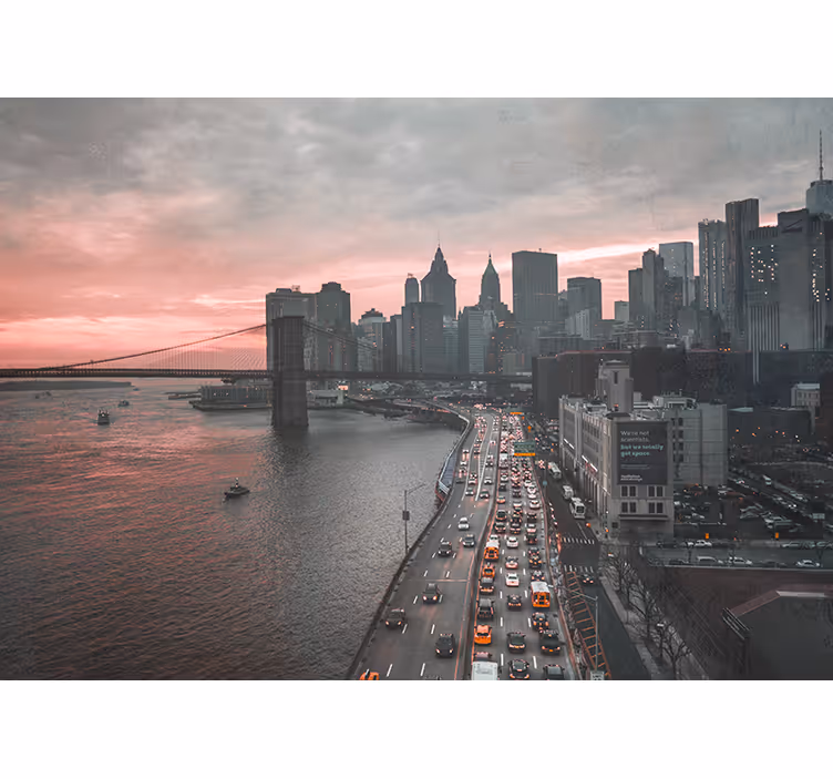 New york s jasnými mraky fototapeta - TenStickers