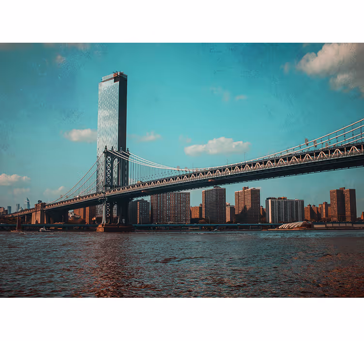 Perspektiva brooklynského mostu New York fototapeta - TenStickers