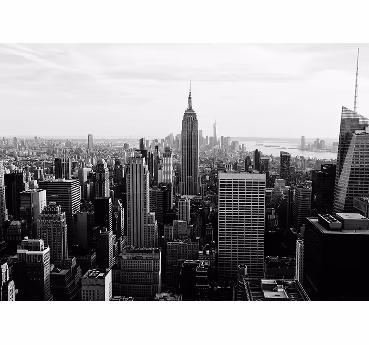 Manhattan ze vzduchu černé a bílé fototapeta - TenStickers