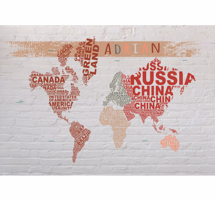 Názvy světových map Mapa světa fototapeta - TenStickers
