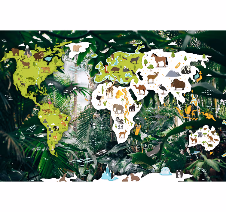 Fototapeta safari worldmap - TenStickers