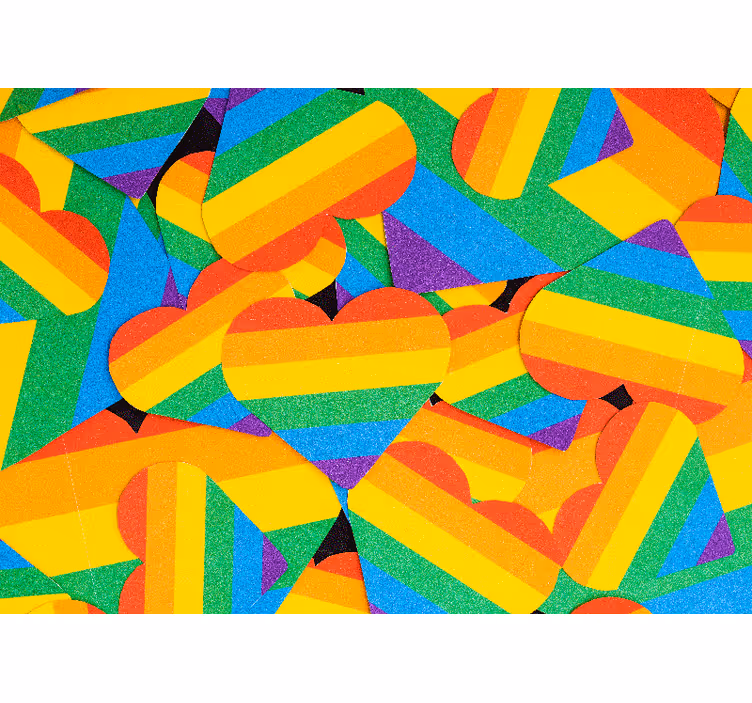 Barevné srdce vzory Fototapeta - TenStickers